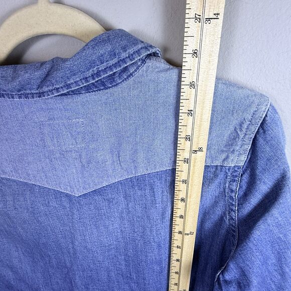 AG Adriano Goldschmied Revolve Women’s Wesley Denim Button Up Chambray Medium - Picture 5 of 8